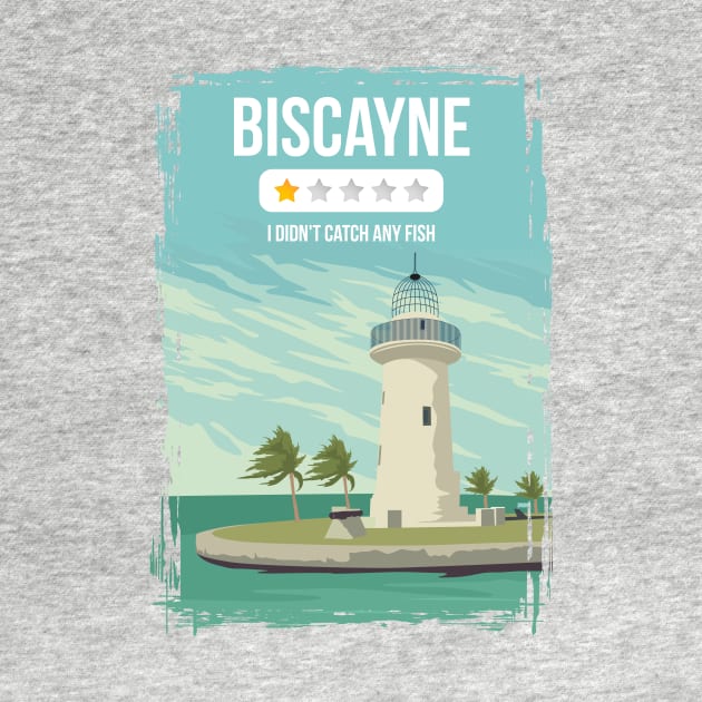 Biscayne Funny One Star Review National Park Travel Poster Florida by jornvanhezik